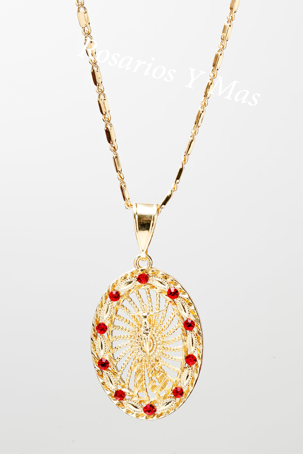 Crucifix Quinceanera Pendant with 24" Necklace (24K Gold Filled)