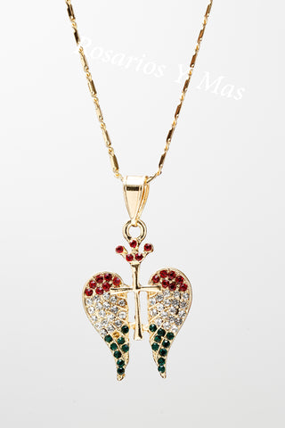 Cross Wings Pendant with Necklace (24K Gold Filled) - Cruz con Alas