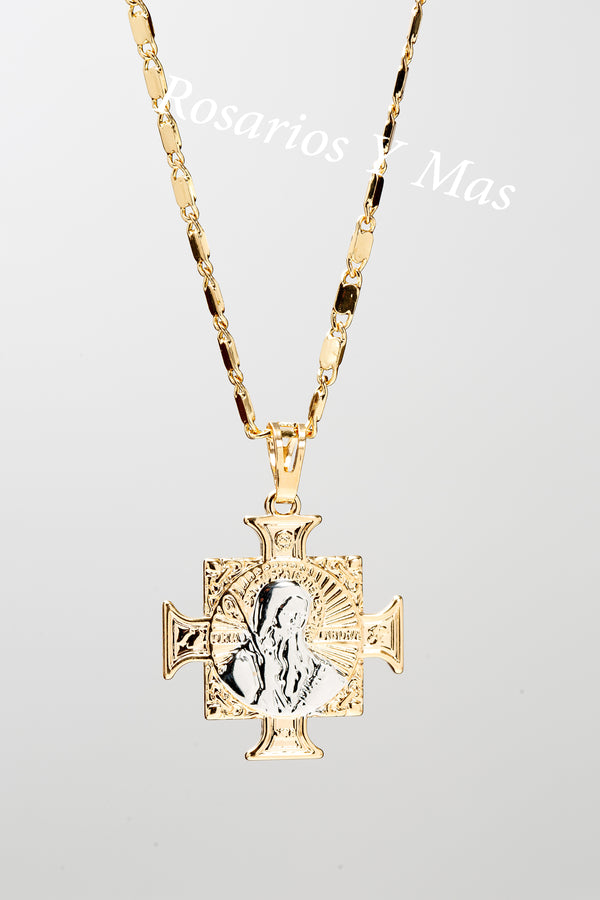 St Benedict with 24" Necklace (24K Three Gold Filled)