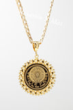 Veinte Pesos and Mexican Eagle Pendant with Necklace (24K Gold Filled)