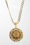 Our Lady of Guadalupe and Veinte Pesos Pendant with Necklace (24K Gold Filled)