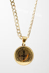 St Benedict Pendant with Necklace - San Benito con Cadena (24K Gold Filled)