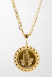 St Jude and Our Lady of Guadalupe Pendant with Necklace (24K Gold Filled)