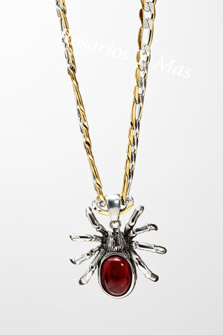 Spider Tarantula with 26" Necklace (24K White Gold Filled)