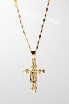 Cross Our Lady of Guadalupe Pendant with Necklace (24K Gold Filled)