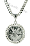 24K White Gold Plated 50 Pesos and Mexican Eagle Centenario with 26" Necklace