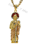 24K Gold Plated St Jude Pendant with 26" Necklace - San Judas con Cadena de 26" Oro Laminado