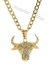 24K Gold Filled Bull Pendant with Necklace - Medalla de Toro Oro Laminado con Cadena