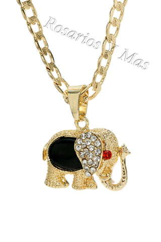 24K Gold Plated Elephant with 24" Necklace - Elefante con Cadena de 24" Oro Laminado