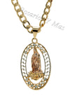 24K Gold Plated Our Lady of Guadalupe with 24" Necklace - Virgen De Guadalupe con Cadena de 24" Oro Laminado