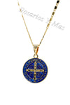 24K Gold Filled St Benedict Pendant with 24" Necklace - San Benito Oro Laminado Medalla y Cadena
