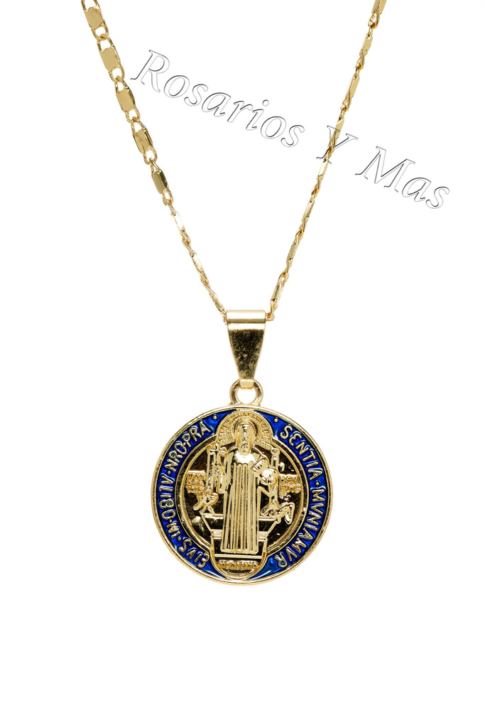 Cadena con Medalla de San Benito – Gold / Silver – Religious