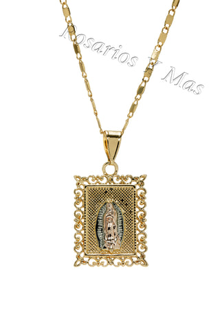 Aretes de la Virgencita de Guadalupe en Tres Oros Para Niñas o