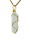 White Crystal Stone Necklace (24K Gold Filled)