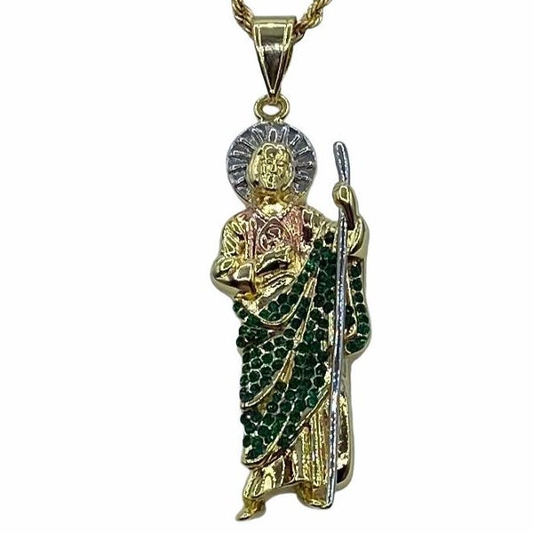 ST JUDE WITH 22" NECKLACE (24K GOLD FILLED)