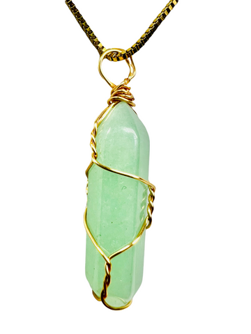 Green Crystal Stone Necklace (24K Gold Filled)