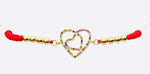 HEART KNOTTED ROPE W/ COLOR RHINESTONES HAND MADE