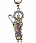 ST JUDE WITH 22" FIGARO NECKLACE (24K GOLD FILLED)