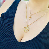 CROSS HEART PENDANT WITH NECKLACE (24K GOLD FILLED)