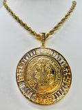 St Benedict Centenario with Rope Necklace (24K Gold Filled)