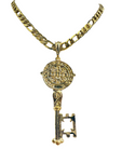 St Benedict Key with Necklace (24K Gold Filled)