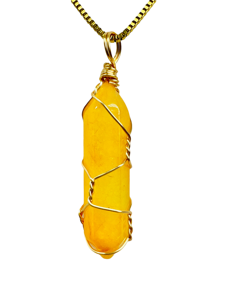 Quartz Crystal Pendant, Yellow Gold and Diamond – Roseark