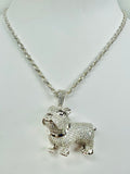 French Bulldog Dog Necklace (.925 Sterling Silver)