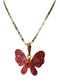 Pink Butterfly Necklace (24K Gold Filled)