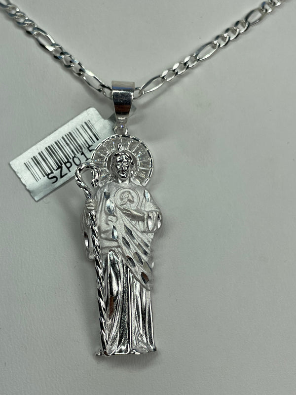 St Jude Pendant with Necklace (925 Sterling Silver)