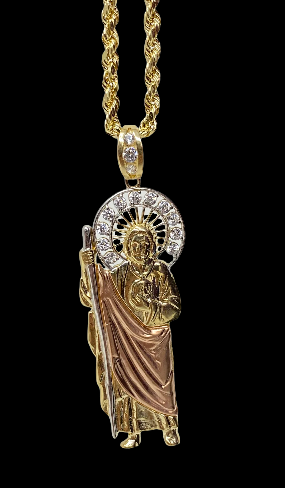 14K Gold St Jude (Pendant or Necklace Set) – Rosarios Y Mas