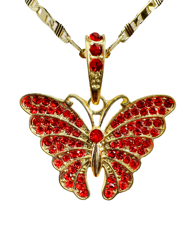 24k Gold Plated Butterfly Pendant Necklace - Etsy