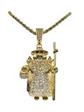 Holy Child of Atocha Pendant w/ 26" Rope Necklace (24K Gold Filled)
