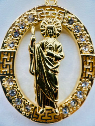 ST JUDE WITH 22" NECKLACE (24K GOLD FILLED)