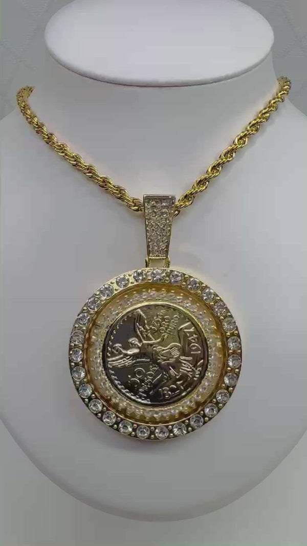 Spinning Centenario with 26" Rope Necklace (24K Gold Filled)
