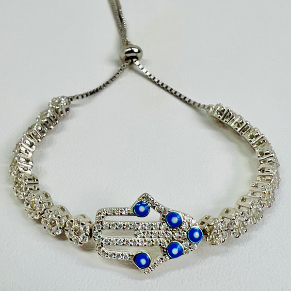 Hamsa Hand Bracelet (.925 Silver)