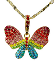 Multicolor Butterfly Necklace (24K Gold Filled)