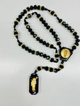 St Jude Rosary Necklace - Black