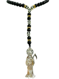 Santa Muerte Rosary Necklace - Handmade