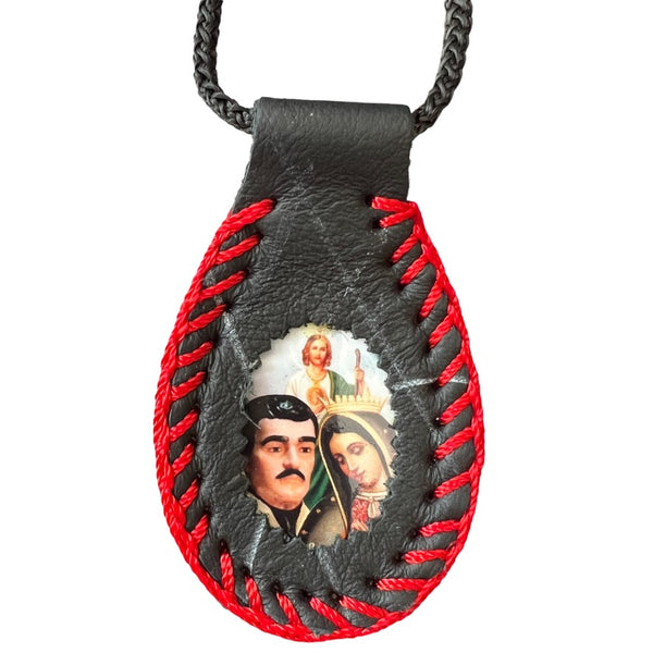 Guadalupe, St Jude, Malverde Scapular Necklace