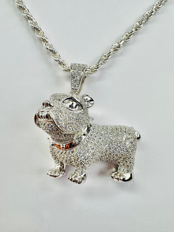 French Bulldog Dog Necklace (.925 Sterling Silver)