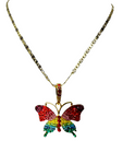 Multicolor Butterfly Necklace (24K Gold Filled)