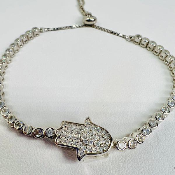 Hamsa Hand Bracelet (.925 Silver)