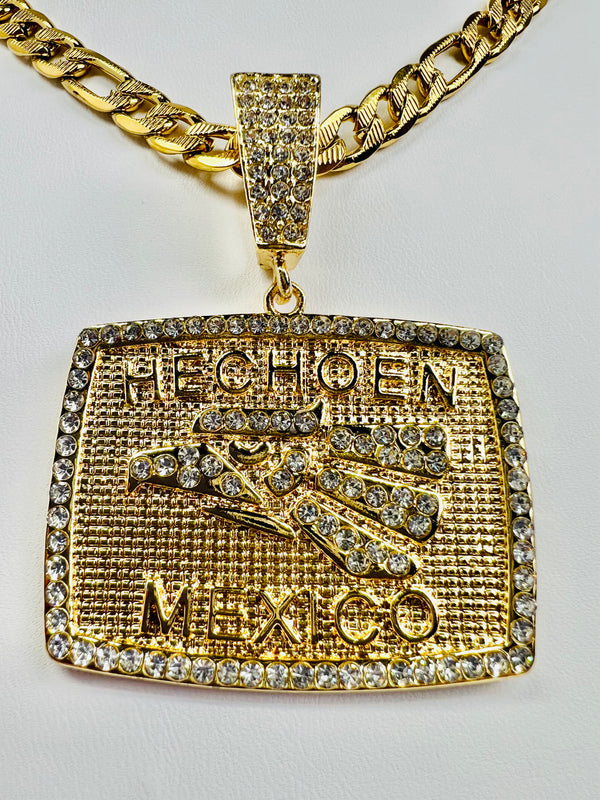 Hecho en Mexico Pendant with Necklace (24K Gold Filled)