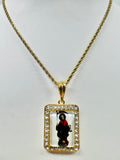 Santa Muerte Pendant w/ Rope Necklace (24K Gold Filled)