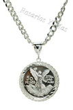 24K White Gold Plated 50 Pesos and Mexican Eagle Centenario with 26" Necklace