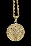 14K Gold Aztec Calendar (Pendant or Necklace Set)