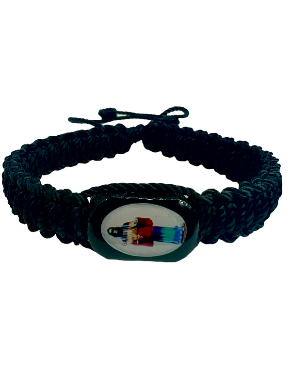 Santa Muerte Knotted Rope Bracelet