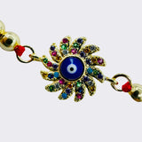 Evil Eye Knotted Rope W/ Color Rhinestones Hand Made