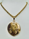St Jude and Our Lady of Guadalupe Pendant with 26" Rope Necklace (24K Gold Filled)