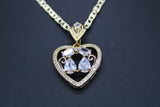Cat Heart with 22"Necklace (24K Gold Plated)